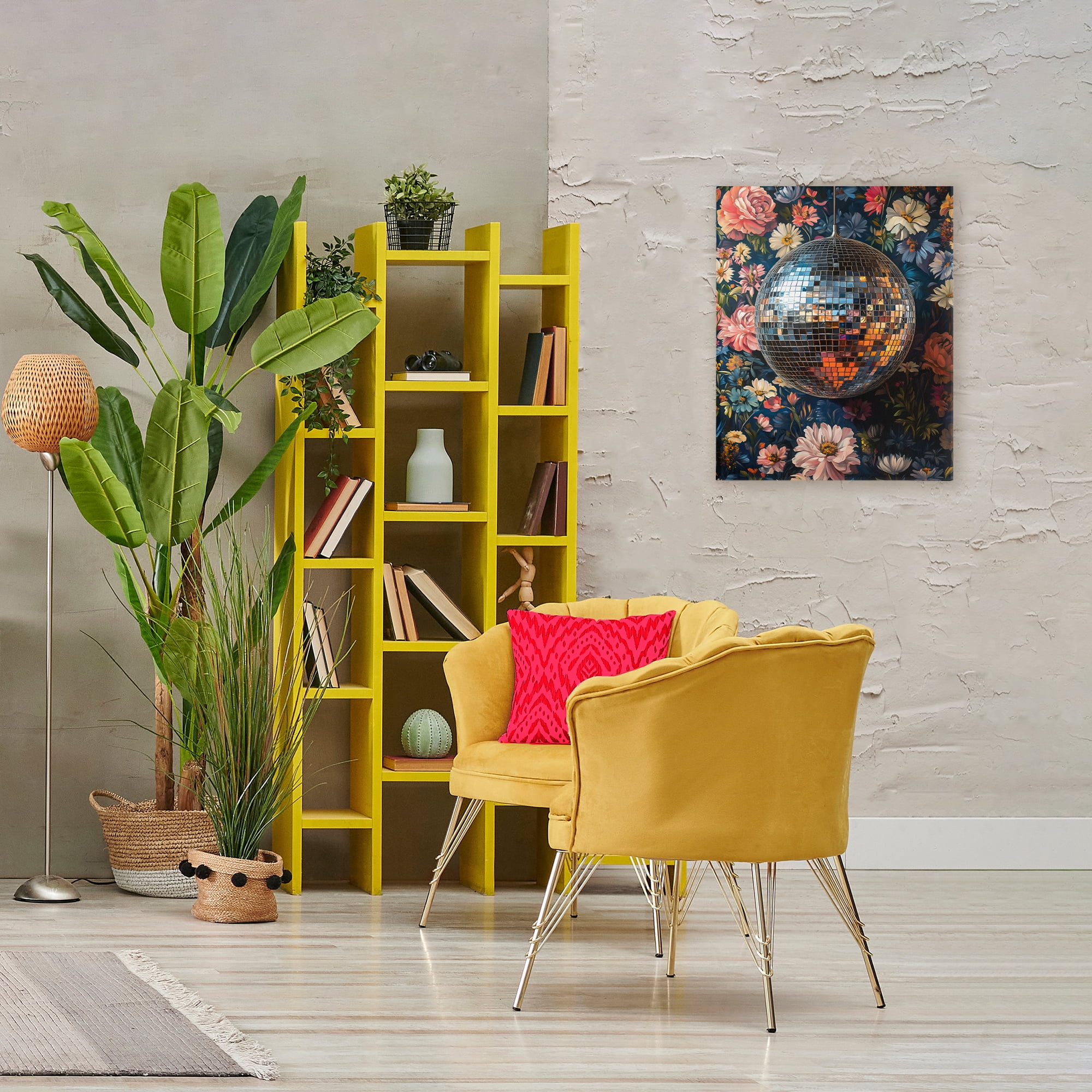 Stupell Industries Floral Disco Ball Reflection Canvas Wall Art, design by LSR Design Studio