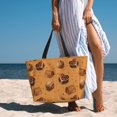 thumbnail image 5 of Large Beach Bags Water-resistant Sandproof - Chocolate Pattern No.9050 Cute Beach Tote Bags for Women with Zipper, 5 of 6