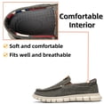 thumbnail image 3 of Mens Canvas Loafers Fashion Casual Breathable Lightweight Slip on Shoes Comfortable Walking Outdoor Driving Shoes Gray 10.5 US, 3 of 7
