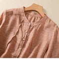 thumbnail image 4 of AherBiu Women Button down Shirts Cotton Linen Dressy Casual Blouse Short Sleeve Lightweight Summer Tops, 4 of 7
