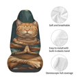 thumbnail image 4 of Wukai Surreal Meditating Cat Full Set Car Seat Covers with Soft Padding Universal Auto Front Seats Protector and Cushion Mat, 4 of 5