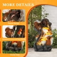 thumbnail image 6 of Haverchair 21.7" Outdoor Water Fountain with LED Lights, 5-Tier Squirrels Mushroom Bowls Garden Fountain, Modern Cascading Waterfall Fountains for Garden, Patio, Backyard, Deck, Porch and Home Decor, 6 of 7
