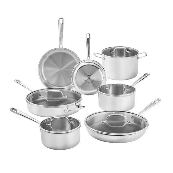 T-fal 12-piece Tri-Ply Stainless Steel Cookware Set