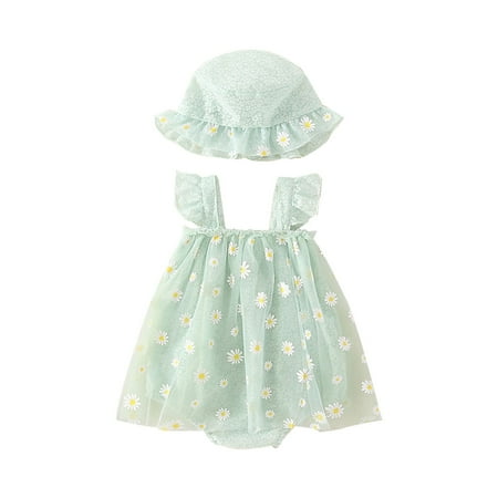 

Tengma Toddler Girls Dresses Fly Sleeve Sundress Prints Ruffles Princess Dress Dance Floral Mesh Skirt Climbing Suit s Climbing Suit Princess Dresses Green 90