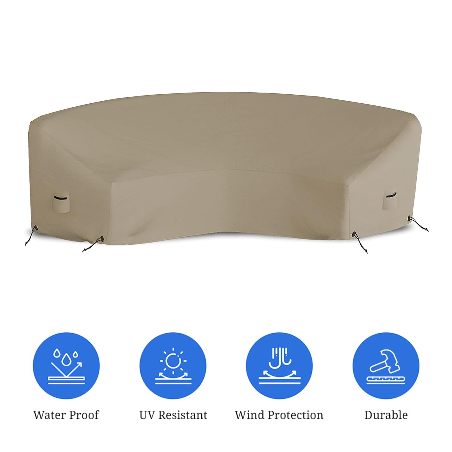 Covers & all Curved Outdoor Couch Cover, 1000D Waterproof, UV-Resistant Patio Furniture Cover