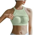 thumbnail image 3 of Aboser Womens Tank Tops Built in Shelf Bra High Neck Layering Camisole Soft Knitted Halter Shirt Basic Workout Yoga Tank Top Solid Color Shelf Padded Undershirt, 3 of 8