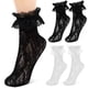 thumbnail image 1 of 2 pares de calcetines con volantes, calcetines hasta el tobillo, calcetines con ribete de encaje, calcetines para botas de mujer, calcetines de vestir, calcetines de encaje fino para adultos, 1 of 5