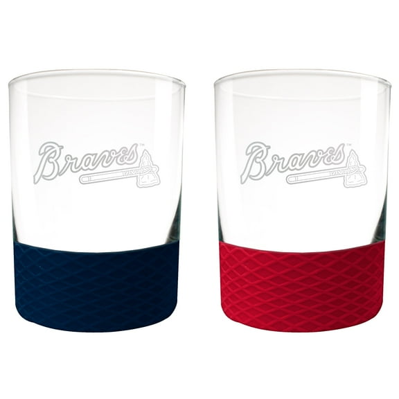 Atlanta Braves 14oz. Commissioner Rocks Glass Two-Piece Set