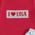 thumbnail image 4 of HCNTES Toddler Baby Boy Outfit Flag T Shirt Top Shorts 2Pcs Set Kids Boys Summer Patriotic Clothes 18 month boy clothes(12-18 Months,Red), 4 of 7