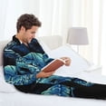 thumbnail image 6 of Lsque Ocean Turtle Pattern Long Sleeve Pajama Set for Men - Soft 2-Piece Sleepwear and Loungewear Set with Pockets, Comfy Nightwear-Medium, 6 of 7