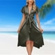 thumbnail image 3 of Vestido de mujer A Line Bow V Neck Vestidos casuales Moda para cóctel (Verde militar M) FLhrweasw Para estrenar, 3 of 7