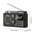 thumbnail image 2 of Yucurem Portable Radio AM FM 1500mAh Rechargeable with Best Reception, Transistor shortwave Radio Wireless Bluetooth Speaker with Large LCD Screen (Black), 2 of 10