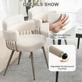 thumbnail image 5 of Dining Chairs Set of 4, Upholstered Fabric Barrel Dining Chairs wiht Curved Open Back and Armrest, Wide Seat for Kitchen, Living, Guest Room, Beige, 5 of 7