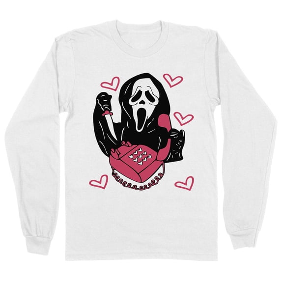 Ghost Telephone Long Sleeve Shirt Unisex Large White