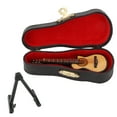 thumbnail image 3 of Guitarra eléctrica en miniatura de tilo y Metal, miniadornos de instrumentos musicales, guitarra recortada de 10cm, 3 of 12