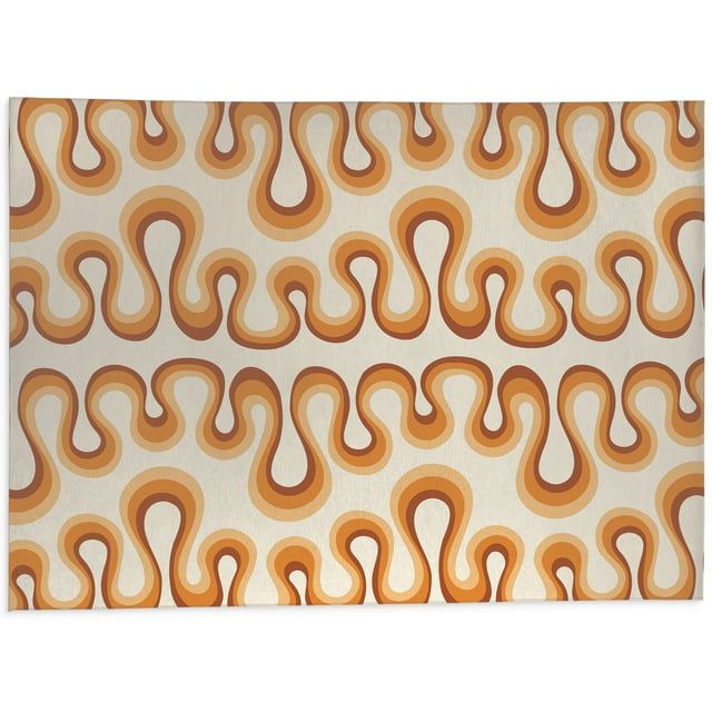 Groovy Stripe Orange Office Mat by Kavka Designs