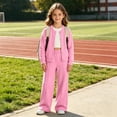thumbnail image 7 of SUYIDA Girls Wide Leg Sweatpants Elastic Waist Loose Fit Joggers School Outdoor Back to School for Ages 5-16 Years Sweatpants, 7 of 7