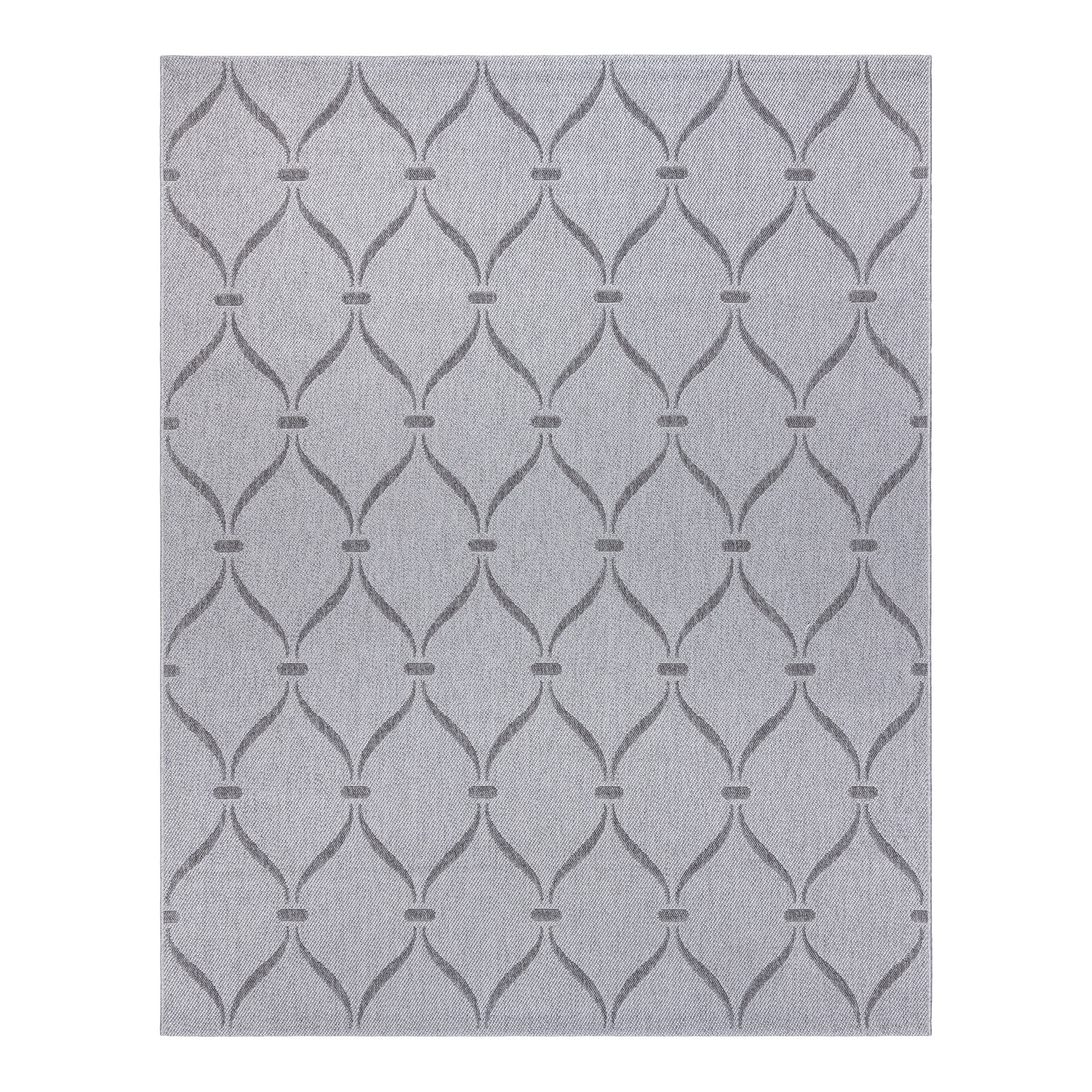 Gertmenian Ringley Araceli Transitional Geometric Silver Outdoor Area Rug, 5x7