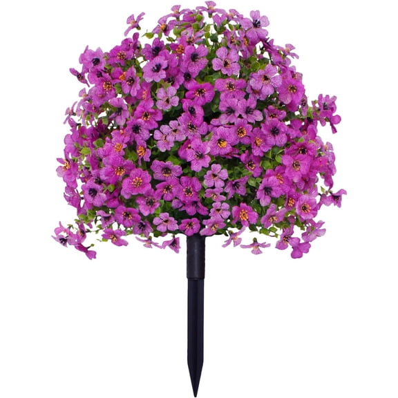23in Artificial Violet Ball Topiary Trees with Ground Spikes, 1 Pack Fake Artificial Bushes Plants,Faux Artificial Shrubs Tree for Indoor Outdoor Front Porch Decor (MC)