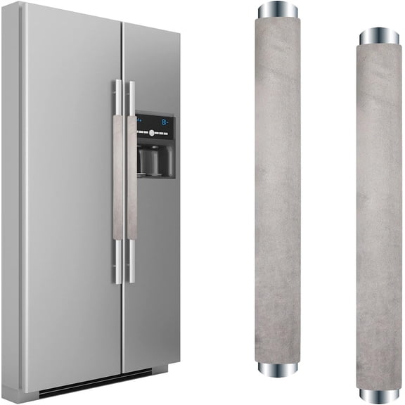 Set of 2 Handle Cover for Refrigerator Door,Anti-Static Protector,Perfect for Fridge Oven Microwave Grill,Keep off Liquid Fingerprints Food Stains (15.35*5.5 Grey)