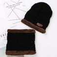 thumbnail image 2 of 2 Pieces Winter Hat Scarf Set Warm Knit Thick Beanie Scarves Knitted Cap for Men, 2 of 10