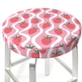 thumbnail image 3 of Fotbe Strawberries Stool Covers Round,Waterproof Round Bar Stool Covers Bar Chair Covers Washable Stool Cushion Slipcover for 12-14 Inch Chair-13 inch, 3 of 7