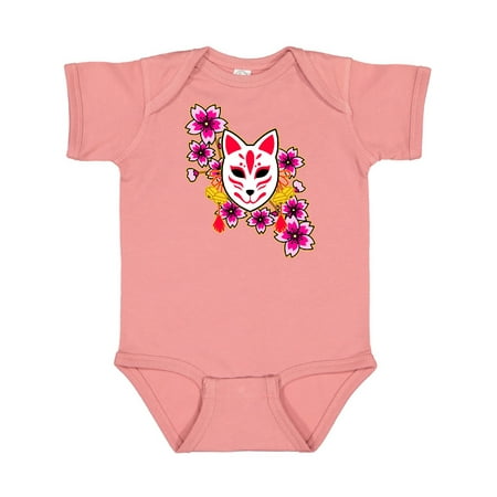 

Inktastic Kitsune Mask Illustration with Sakura Flowers Gift Baby Boy or Baby Girl Bodysuit