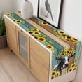 thumbnail image 4 of Sunflower Cow Table Runner - 108 Inch Long, Kitchen Dining Table Runner Dresser Scarves, Rustic Teal Brown Farmhouse Wood Grain Farmhouse Decor for Coffee Tables Wedding Party Banquet, 4 of 8