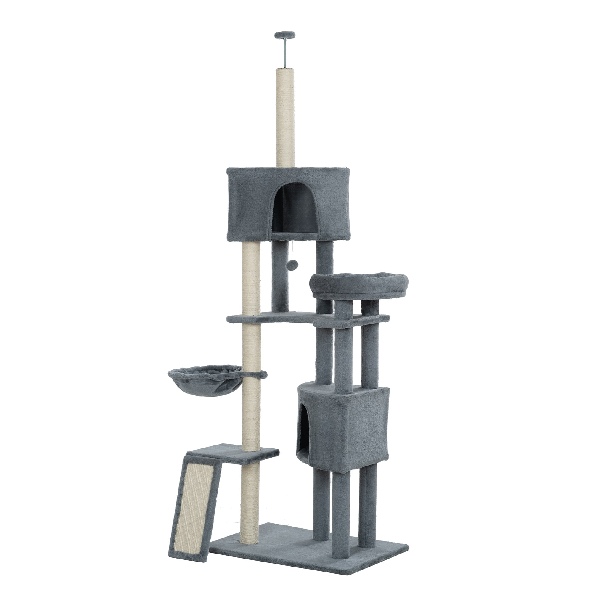 Pefilos (78-104)" Adjustable Cat Tree Tower for Indoor Cats, Multi-Level Cat Condo Furniture Scratch Post for Kittens, Cat Tree House with Hammock, Gray Pefilos (78-104)" Adjustable Cat Tree Tower for Indoor Cats, Multi-Level Cat Condo Furniture Scratch Post for Kittens, Cat Tree House with Hammock, Gray