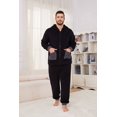thumbnail image 3 of Vulcanodon Mens Plush Hooded Zipper Pajama Set, Soft Warm Long Sleeve Sleepwear with Pockets Fluffy Fuzzy Cozy Pjs（Black+Dark Grey, L）, 3 of 4