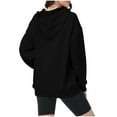 thumbnail image 4 of Womens Half Zip Pullover Hoodies with Side Pockets Oversized Sweatshirt Long Sleeve Fall Clothes, 4 of 6
