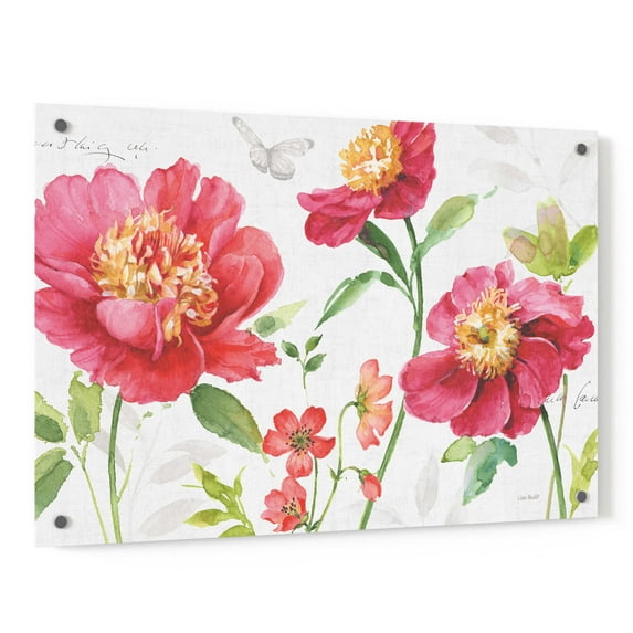 Epic Art 'Pink Garden I' by Lisa Audit, Acrylic Glass Wall Art, 36"x24"