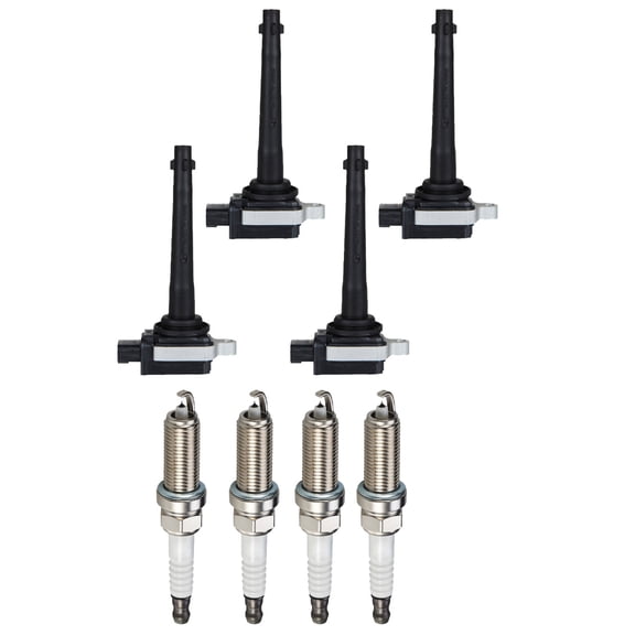 Set of 4 ISA Ignition Coils and 4 ISA Spark Plugs Compatible with 2007-2010 Nissan Sentra 2.0L L4 1997cc 122ci  Replacement for UF591