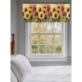 thumbnail image 3 of Summer Sunflowers Curtain Valances for Windows, Red Yellow Floral Leaf Wood Grain Kitchen Valance Window Treatment, Light Filtering Block Curtains for Bathroom/Bedroom/Living Room 42'' x 18'', 3 of 9