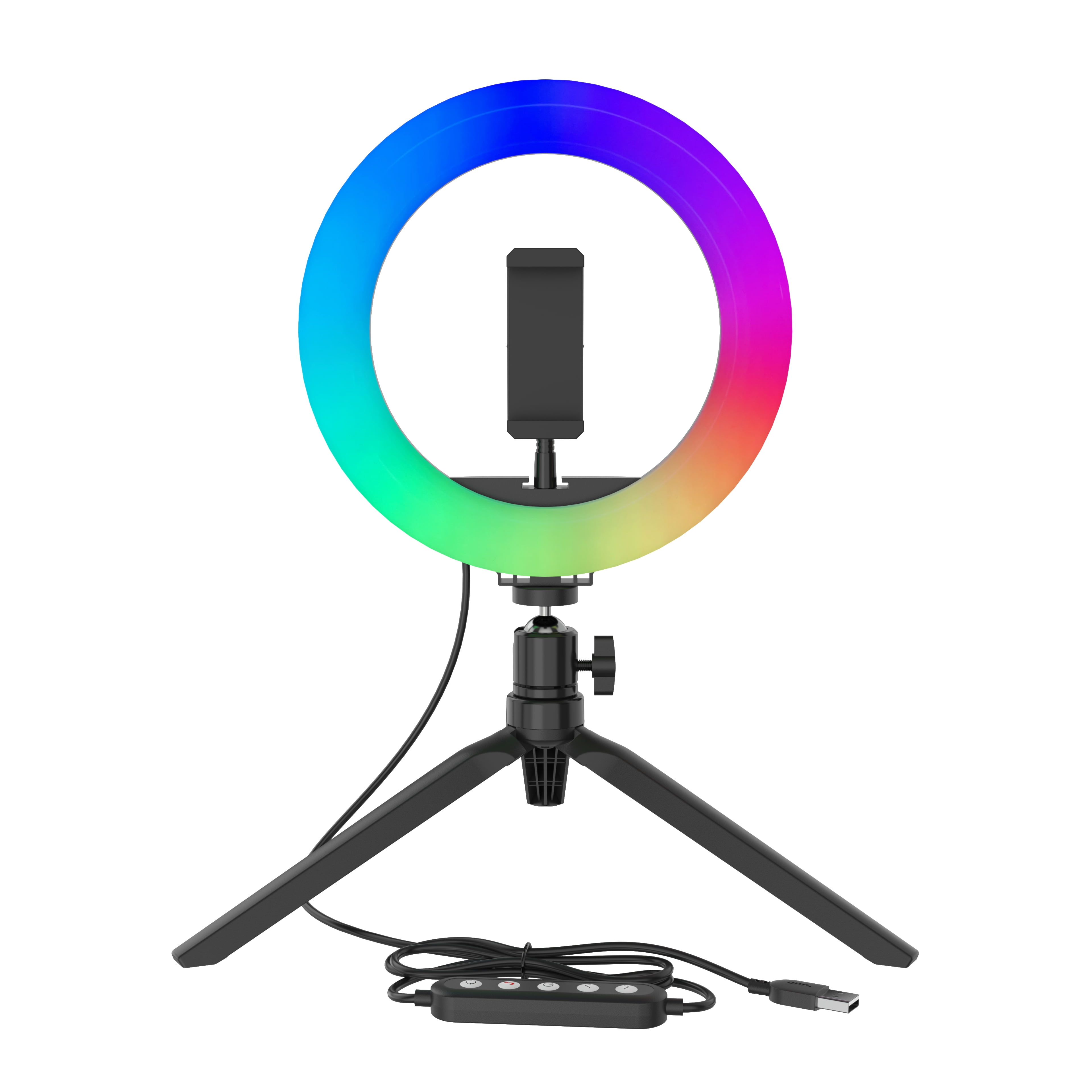 onn 8" Tabletop RGB LED Ring Light with Tripod