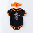 thumbnail image 2 of FYDUU Halloween Baby Girl Bodysuits Onesies One-Pieces 2 Piece Set Short Sleeve Romper With Headband Set Cute Outfit For Toddlers Party Daily Wear Fashionable Cute 6-12 Months, 2 of 5