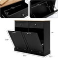 thumbnail image 6 of Double Tilt Out Trash Cabinet 20 Gallon, Freestanding Wooden Kitchen Trash Recycling Cabinet with Drawer & Removable Cutting Board, Dog Proof Trash Can Cabinet, Black, 6 of 12