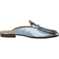 thumbnail image 6 of Sam Edelman Linnie Metallic Sky Slip On Round Toe Chain Detailed Wide Mules (Metallic Sky, 6), 6 of 6