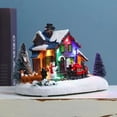 thumbnail image 3 of Navidad Nieve Casa Tren Figurine Luminoso Pueblo Jardín Decoración Regalo Sunnimix Casa de miniaturas de resina, 3 of 8