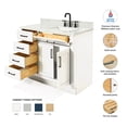 thumbnail image 2 of Ariel Hepburn 43 In. Right Offset Rectangle Sink Vanity With 0.75 In. Carrara White Countertop In White, 2 of 9