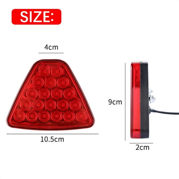 Yassdwbn Car Indicator Triangle Rear Brake Light Strobe Stop Red Rear Bumper Light 12V