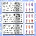 thumbnail image 3 of Placas para estampar uñas con diseño de astrolabio - Juego de 3 placas de acero inoxidable con plantillas para estampar uñas con diseño de luna, estrella y planetas, ideales para salones de manicura., 3 of 7