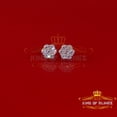 thumbnail image 2 of King of Bling's Men's/Womens 925 Silver White 1.00ct VVS 'D' Moissanite Floral Stud Earrings, 2 of 12