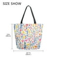 thumbnail image 5 of FORMRS Womens Canvas Tote Bag with Zipper Inner Pocket Shoulder Handbag, Yellow Wildflower Pattern, 5 of 7