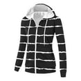 thumbnail image 4 of Womens Zip Up Sweatshirts, Women's Lightweight Zip Up Hoodie – Long Sleeve Thin Casual Striped Printed Hooded Jacket with Pockets S-3XL, 4 of 8