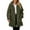 Army Green, variant on Women's Fashionable Fall Winter Coat Solid Color Long Sleeved With Pocket Loose Fleece Hooded Zipper Up Plush Jacket
