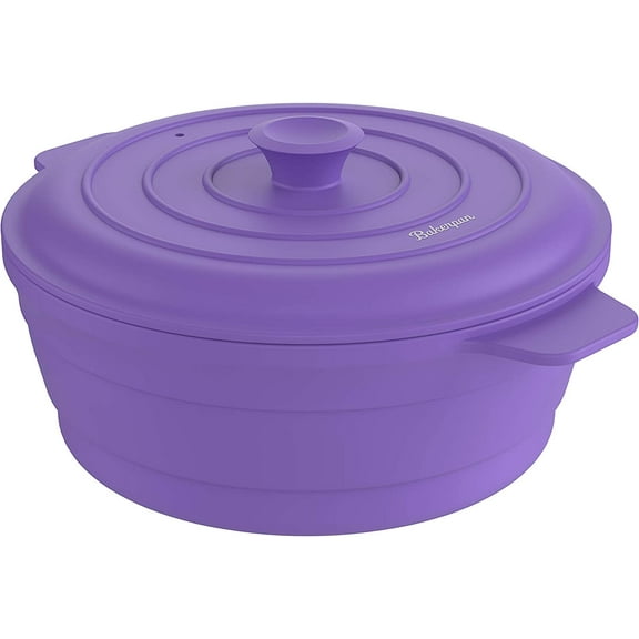 Silicone Microwave Steamer for Vegetables, Air Fryer Pot with Lid, Collapsible Silicone Steamer for Cooking, 64 Fl oz Capacity