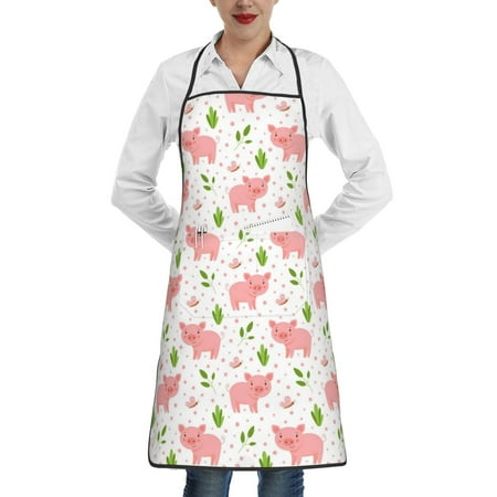 

Matuu Funny Little Pigs for Adjustable Cooking Aprons for Women with Pockets Kitchen Aprons for Men Water and Oil Resistant