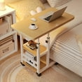 thumbnail image 3 of Mobile Laptop Desk with Wheels - Adjustable Height, Dual Shelves for Bedside/Dorm/Office, Sturdy Steel Frame, 3 of 12