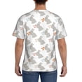 thumbnail image 3 of Bixox Men's Gray Rabbit Printed Short Sleeve Skinny Athletic T-Shirt, 3 of 6